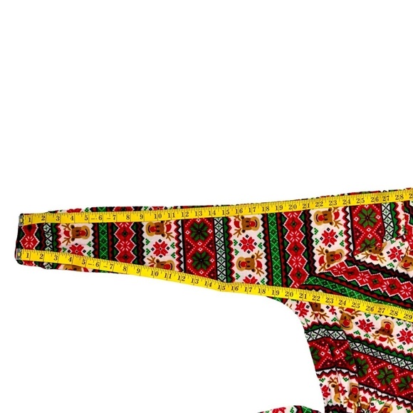 Ugly Christmas Sweater Hoodie Fair Isle Print Velvety Velour Front Pocket OS - Picture 9 of 14